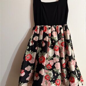 Alice + Olivia Black and Pink Floral Mini Dress